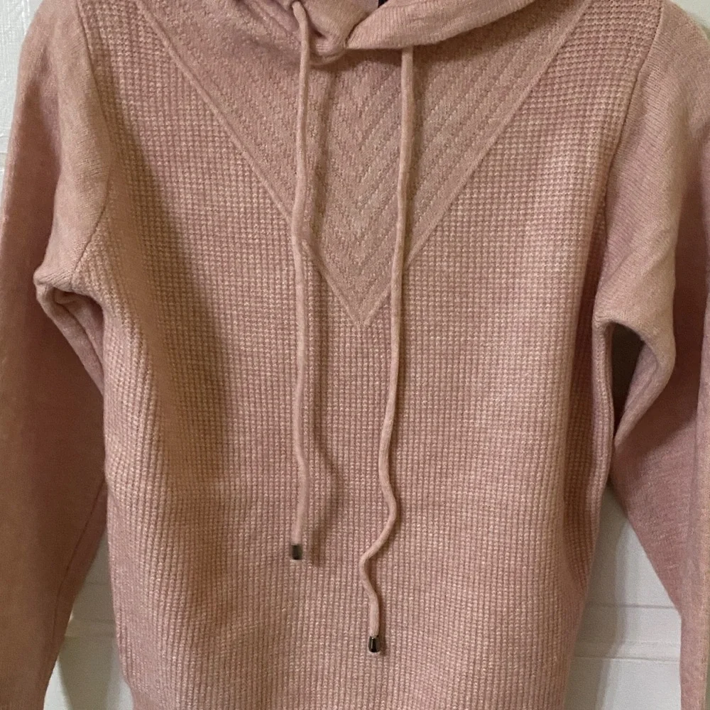 S Christina NWT 100% Cashmere Luxe Waffle Knit Hoodie - Rose Small/Medium